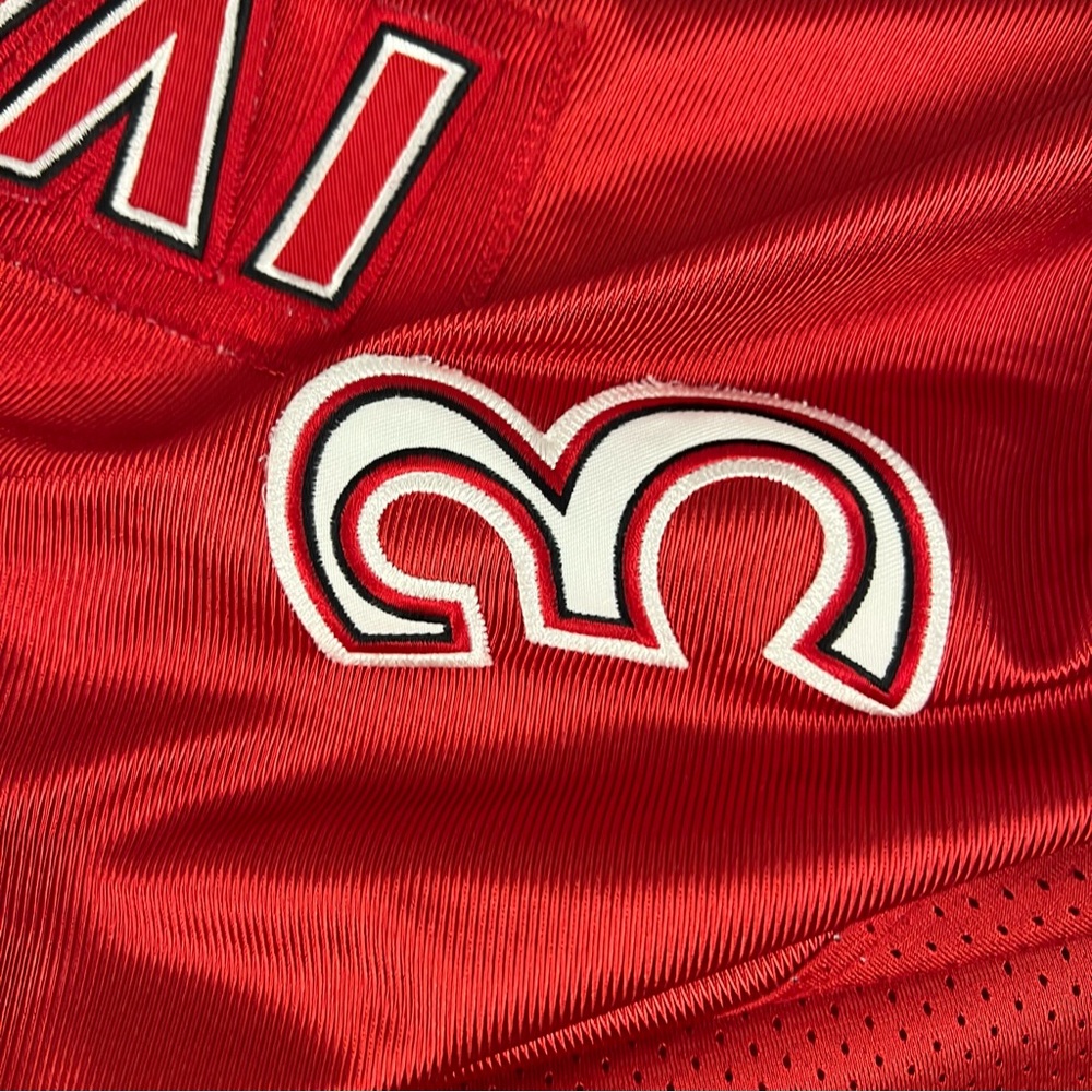Reebok Iverson Jersey Mens Large Red White Vintage Split Football Embroidered - Picture 6 of 11
